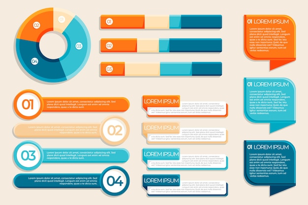 Kolekcja Elementów Płaskich Infographic