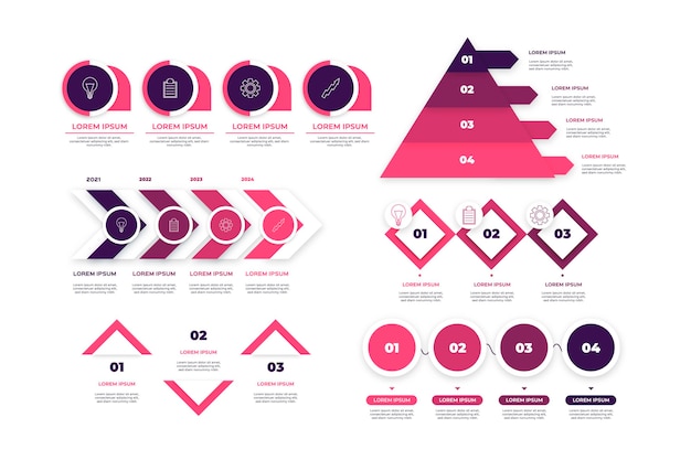 Kolekcja Elementów Płaskich Infographic