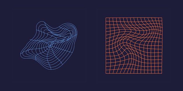 Kolekcja elementów Y2K Retro futurystyczne ozdoby graficzne Płaskie minimalistyczne ikony