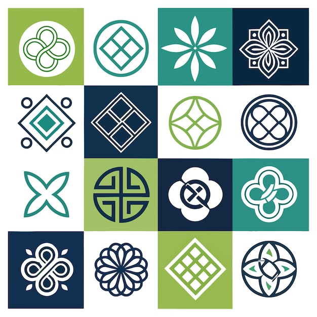 Kolekcja geometrycznych i ozdobnych symboli