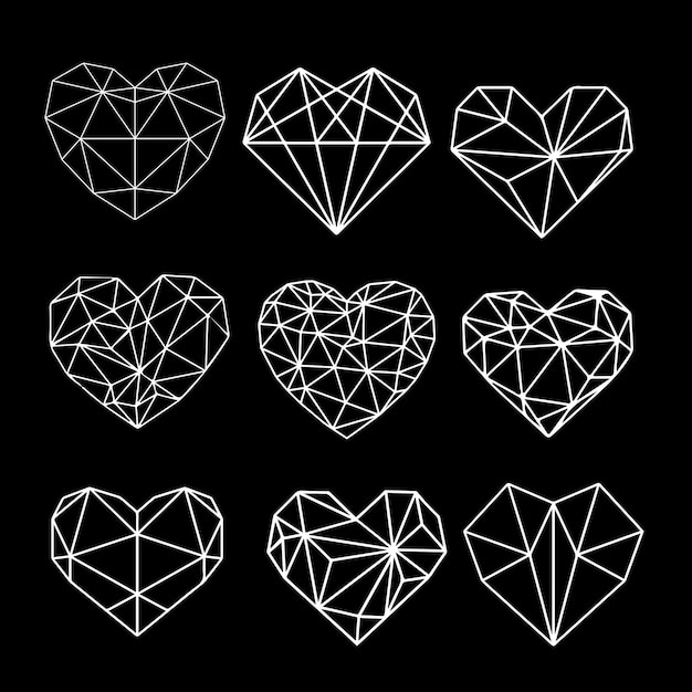 Plik wektorowy kolekcja geometrycznych serc