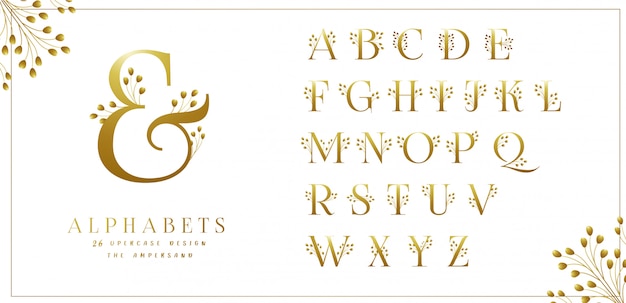 Kolekcja Golden Floral Alphabets