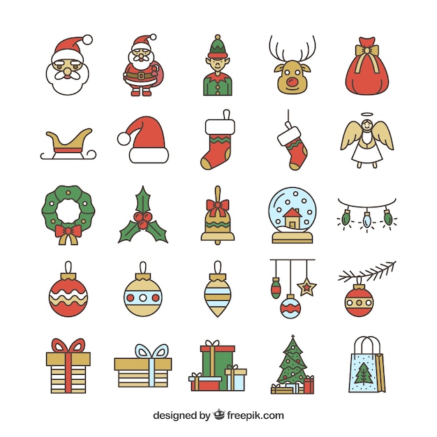 Kolekcja ikon christmas
