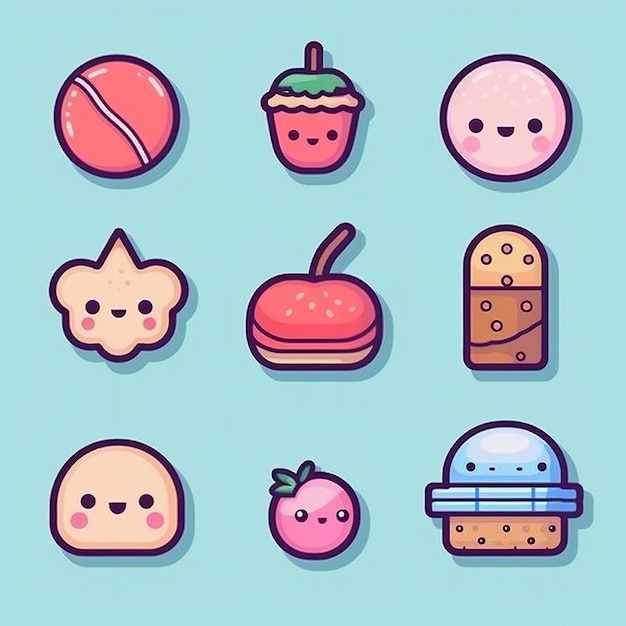 Plik wektorowy kolekcja ikon dla miłośnika jedzenia.