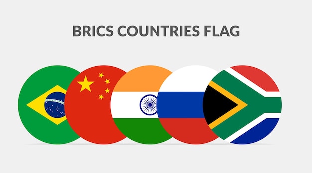 Kolekcja ikon flag krajów Brics