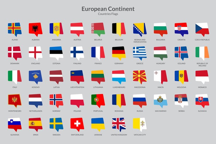 Kolekcja ikon flag krajów europejskich