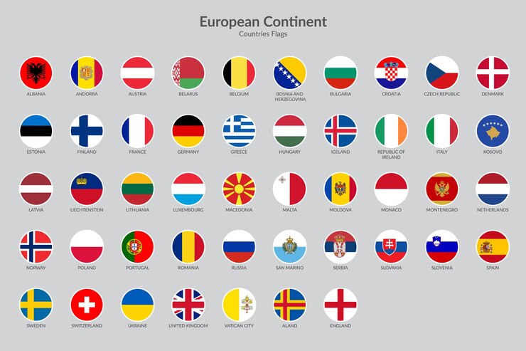 Kolekcja ikon flag krajów europejskich