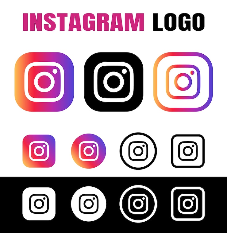 Wektor kolekcja ikon logo mediów społecznościowych instagram w różnych stylach ilustracji wektorowej