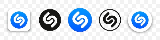 Kolekcja Ikon Logo Shazam W Innym Stylu Na Przezroczystym Tle