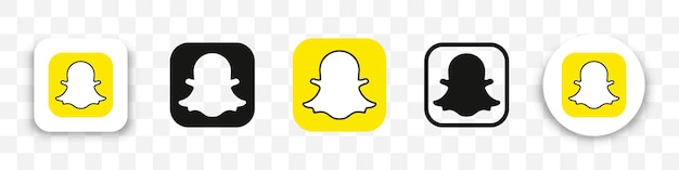 Plik wektorowy kolekcja ikon logo snapchata w innym stylu na przezroczystym tle