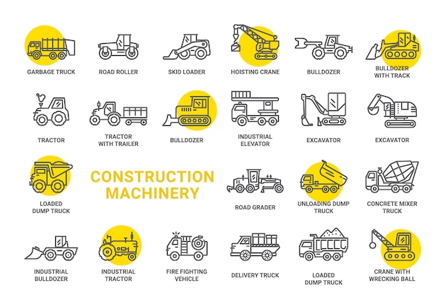 Kolekcja Ikon Maszyn Budowlanych