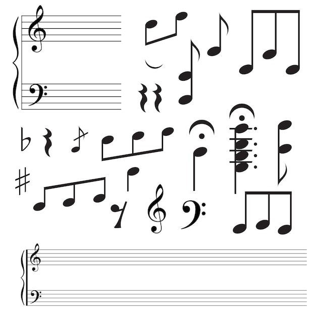 Kolekcja ikon muzyki Uwaga ilustracji wektorowych