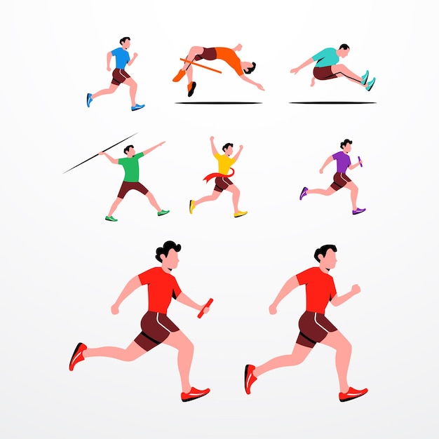 Kolekcja ilustracji przeznaczonych na Światowy Dzień Lekkoatletyki