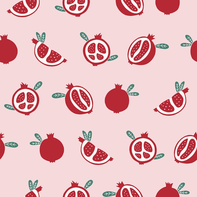 Kolekcja ilustracji Vector Seamless Pattern Pomegranate
