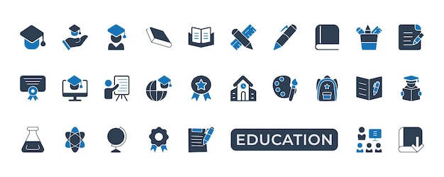 Kolekcja ilustracji wektorowej ikony edukacji