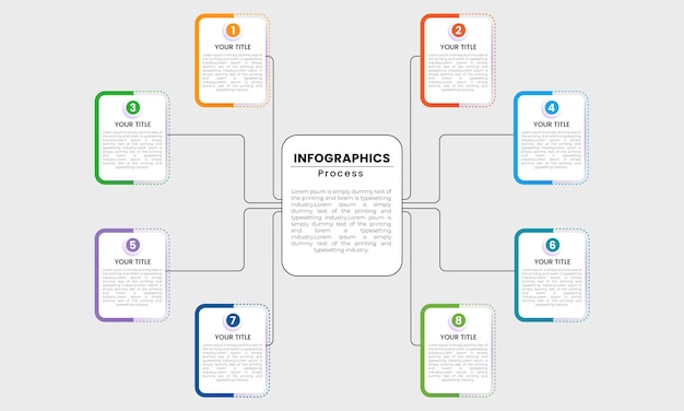 Kolekcja infograficzna etapów Nowoczesny szablon wykresu infograficznego
