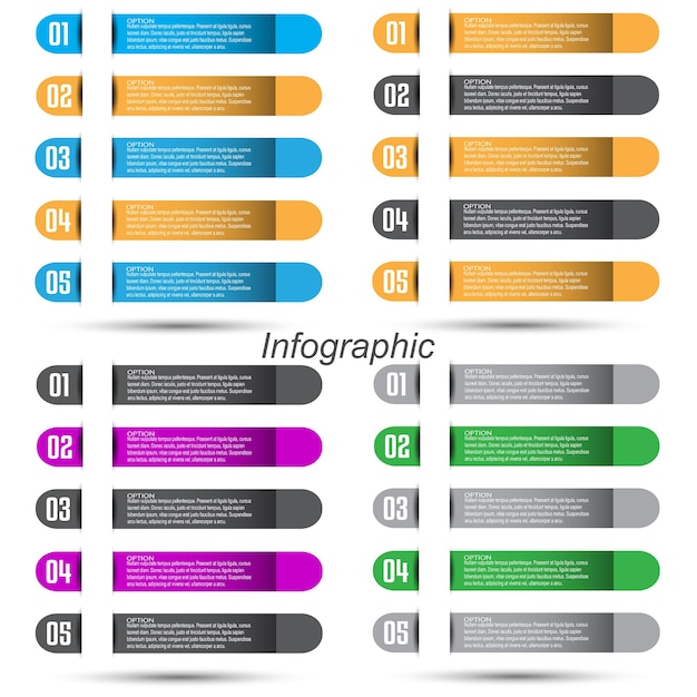 Kolekcja Infografik Z Krokami I Opcjami