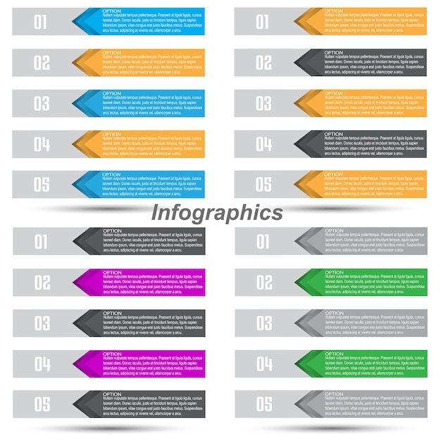 Kolekcja Infografiki Z Krokami I Banerem Opcji Do Projektowania Biznesowego I Szablonu Strony Internetowej