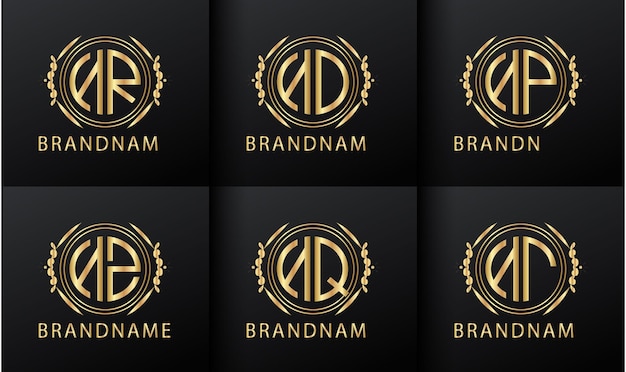 Kolekcja inicjały monogram n szablon projektu logo