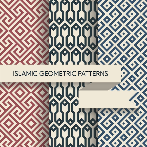 Kolekcja Islamskich Geometrycznych Wzorów Bez Szwu