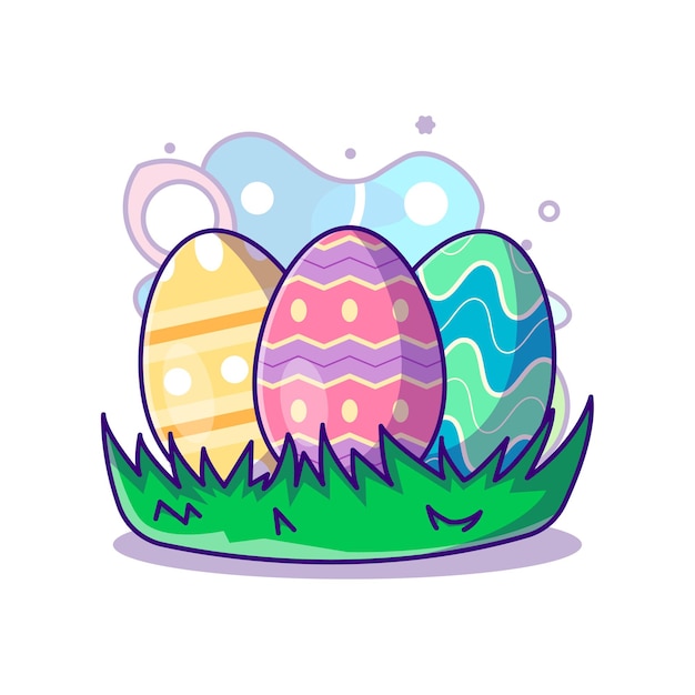 Kolekcja Jaja Wielkanocne Na Wielkanoc Wektor Ikona Ilustracja
