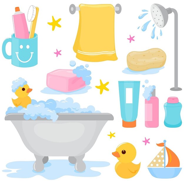 Plik wektorowy kolekcja kąpielów i pryszniców