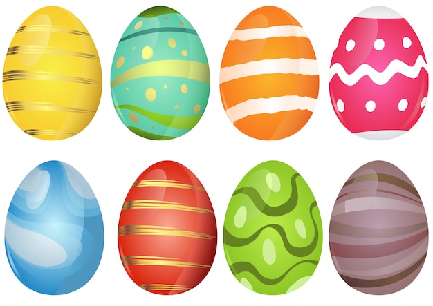Kolekcja Kolorowych Jajek Wielkanocnych