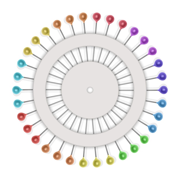 Plik wektorowy kolekcja kolorowych szpilek do szycia, ilustracji