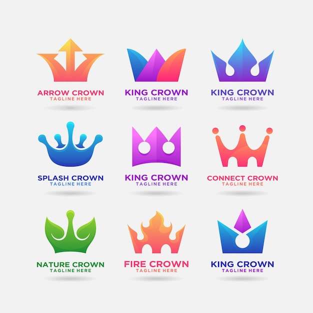 Kolekcja Kreatywnego Projektu Logo Korony