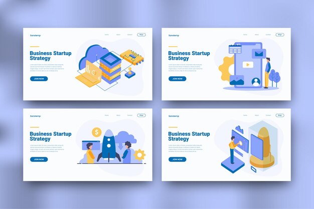 Kolekcja Landing Pages firmy Startup Strategy