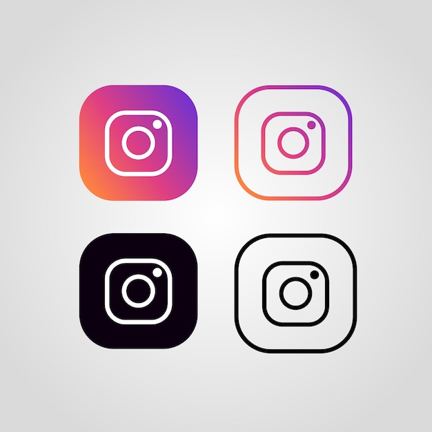Kolekcja logo Instagram ilustraty