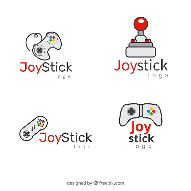 Kolekcja Logo Joysticka O Płaskiej Konstrukcji