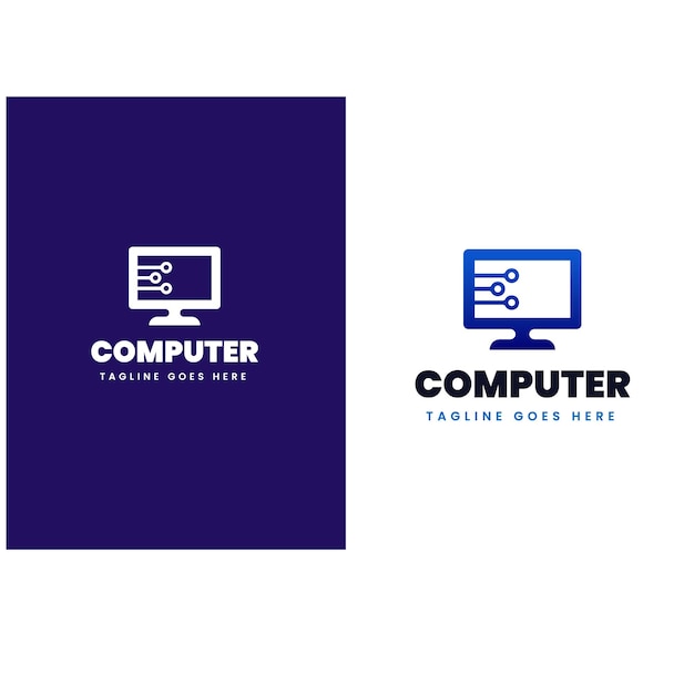 Kolekcja logo monitorów komputerowych z koncepcją technologii dla symbolu Internetu