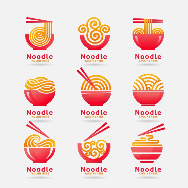 Wektor kolekcja logo noodle