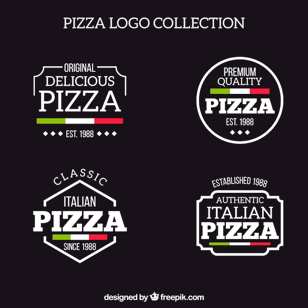 Kolekcja Logo Pizzy W Stylu Retro