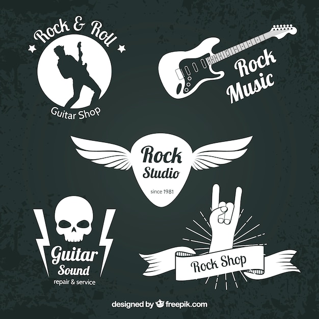Kolekcja Logo Rock Z Płaskim Wzorem