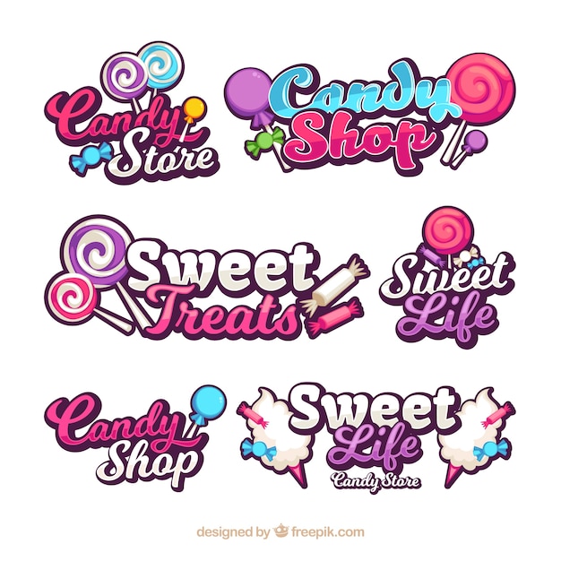Kolekcja Logo Sklepu Ze Słodyczami Dla Firm