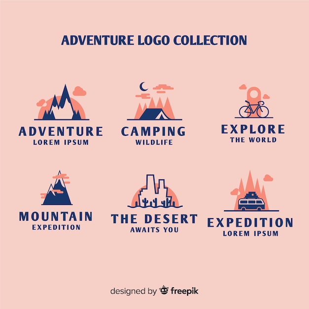Plik wektorowy kolekcja logo vintage adventure