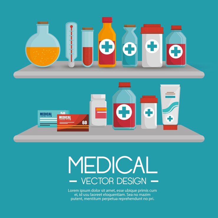 Wektor kolekcja medyczna produktów farmaceutycznych