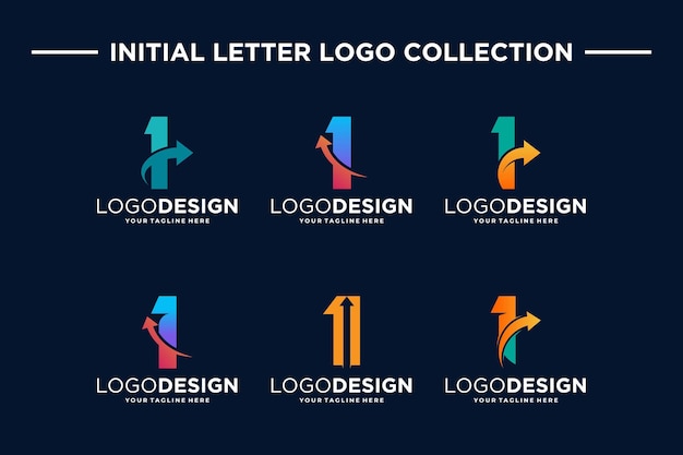 Kolekcja numeru 1 Projekty logo dla finansów i inwestycji biznesowych