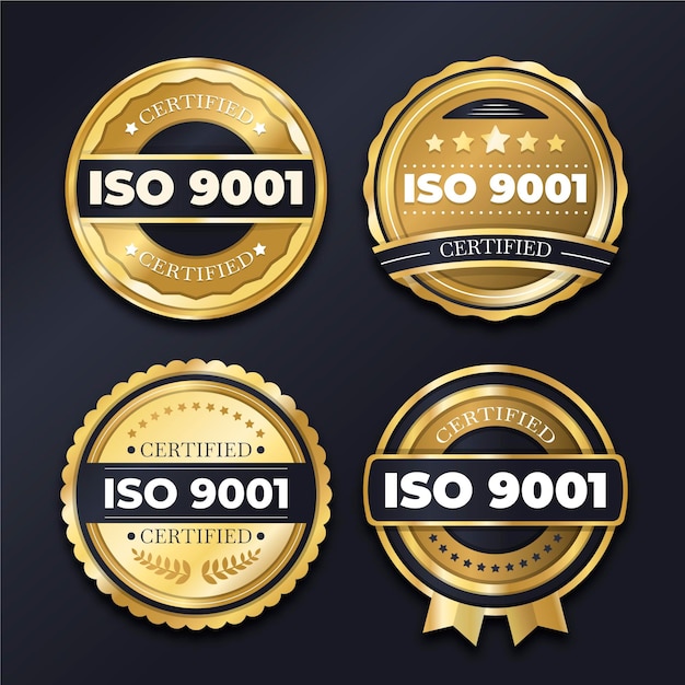 Kolekcja odznak certyfikacyjnych ISO