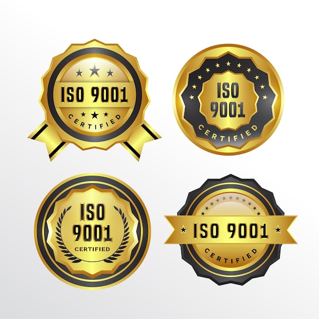 Kolekcja odznak certyfikacyjnych ISO