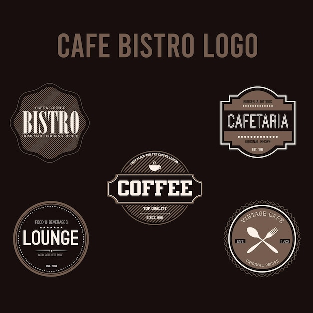 Kolekcja Odznak I Logo W Stylu Vintage Kawiarni I Bistro