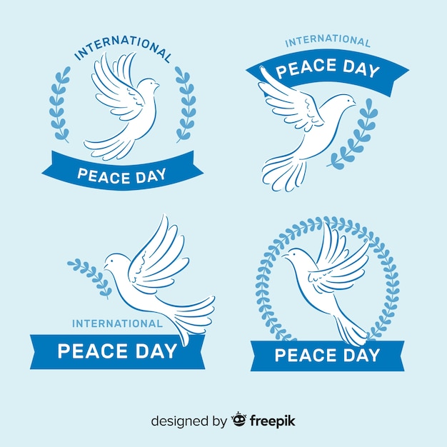 Kolekcja Odznaki Międzynarodowych Dzień Pokoju Z Gołębiami