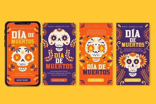 Kolekcja Opowiadań Na Instagramie Dia De Muertos