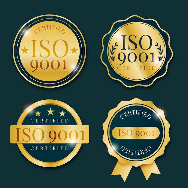 Kolekcja pieczęci certyfikacyjnej ISO