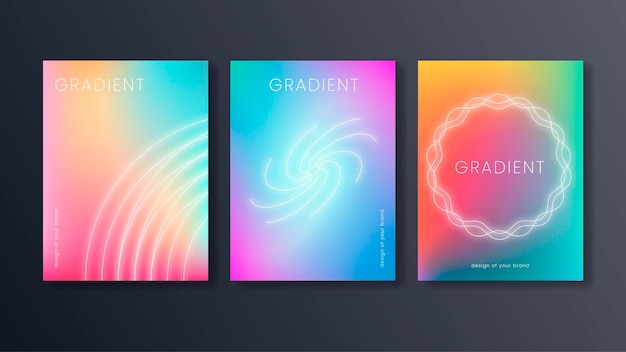 Kolekcja plakatu szablon z minimalnym gradientem i blaskiem