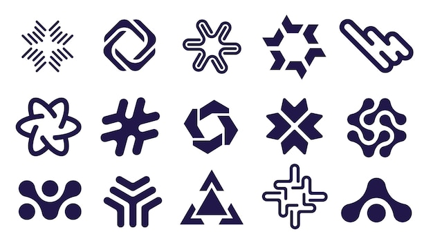 Plik wektorowy kolekcja płaskich logo minimalisti wiele logo