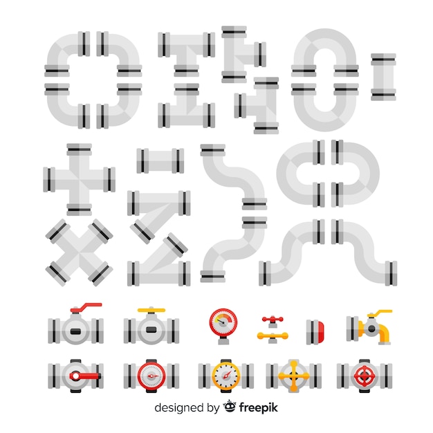 Kolekcja Płaskich Metalowych Rurociągów