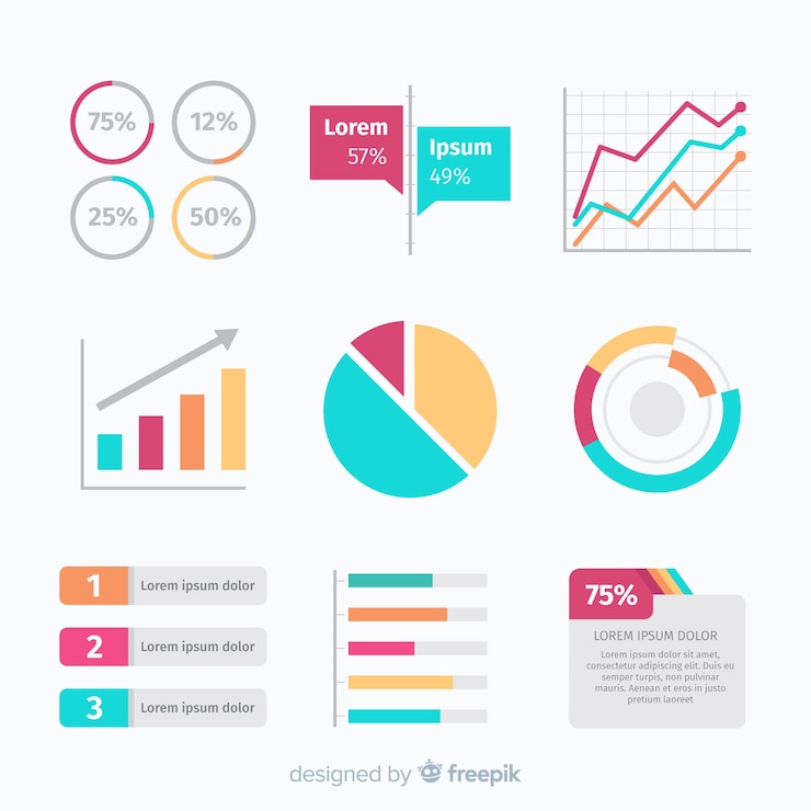 Wektor kolekcja płaskie elementy infographic